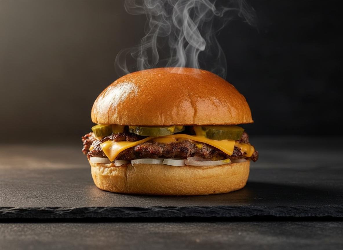 Finished burger